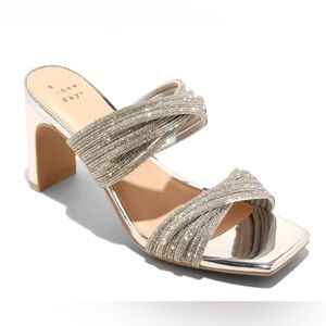 A New Day Women's Glittering Silver Heels